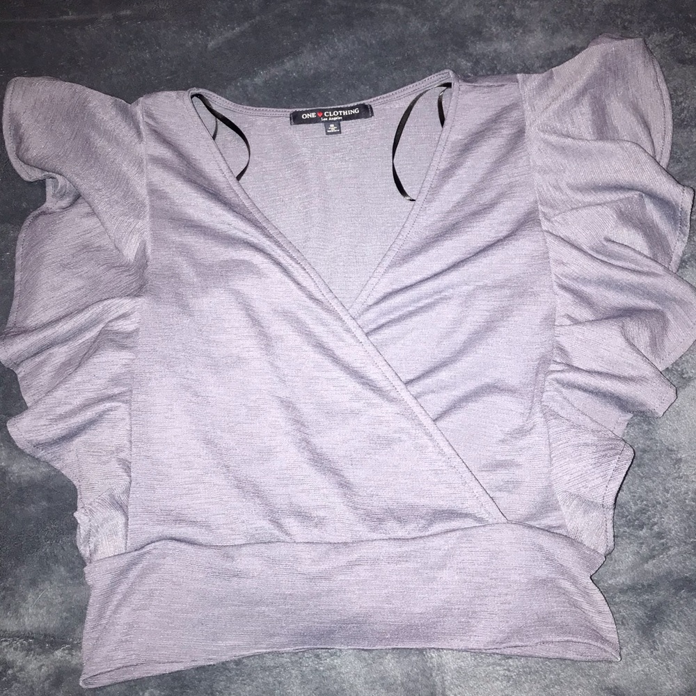 Blue cross over crop top
